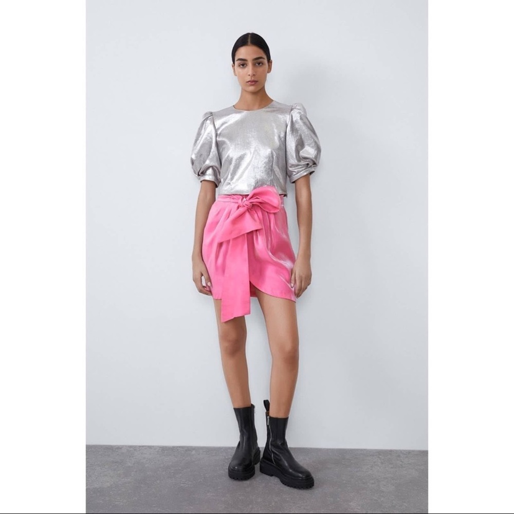 Zara Shimmer Effect Mini Skirt
